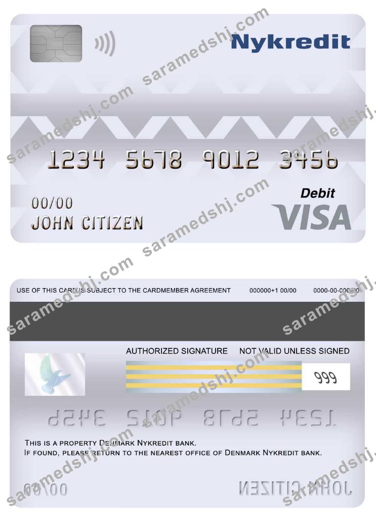 Denmark Nykredit bank visa debit card